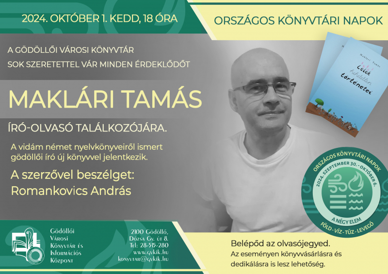 OKN - Maklári Tamás író-olvasó találkozó