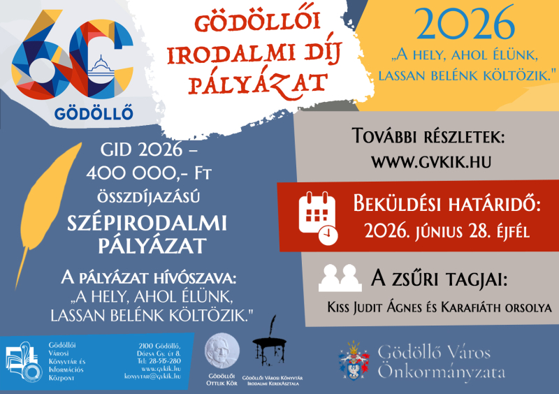 Gödöllői Irodalmi Díj - pályázati felhívás 2026